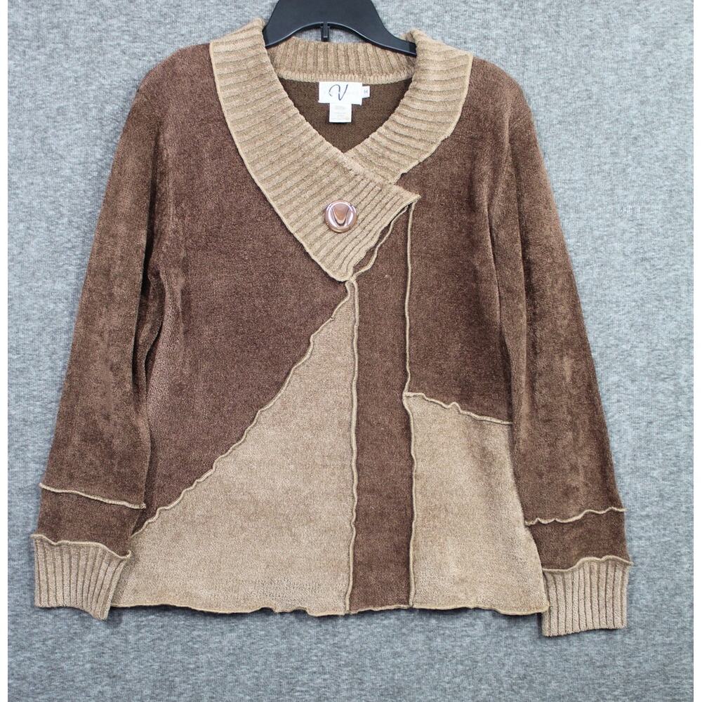 Vintage Variations Sweater Womens Size Medium Brown Artsy Forest Boho